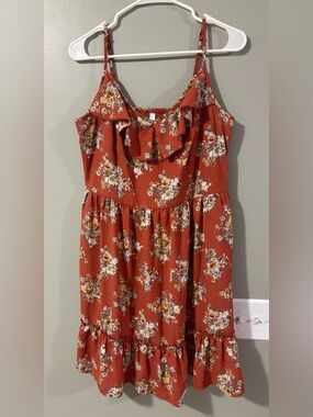 Xhilaration Rust-Orange Floral Dress